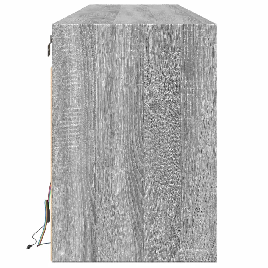 Meuble TV mural avec LED sonoma gris 180x31x45 cm - 7