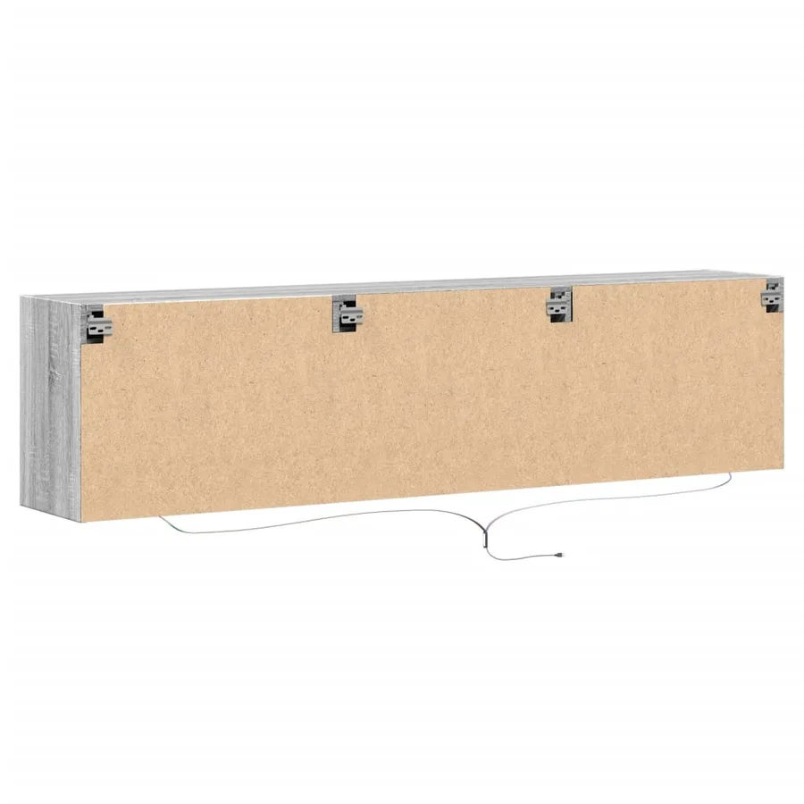 Meuble TV mural avec LED sonoma gris 180x31x45 cm - 8