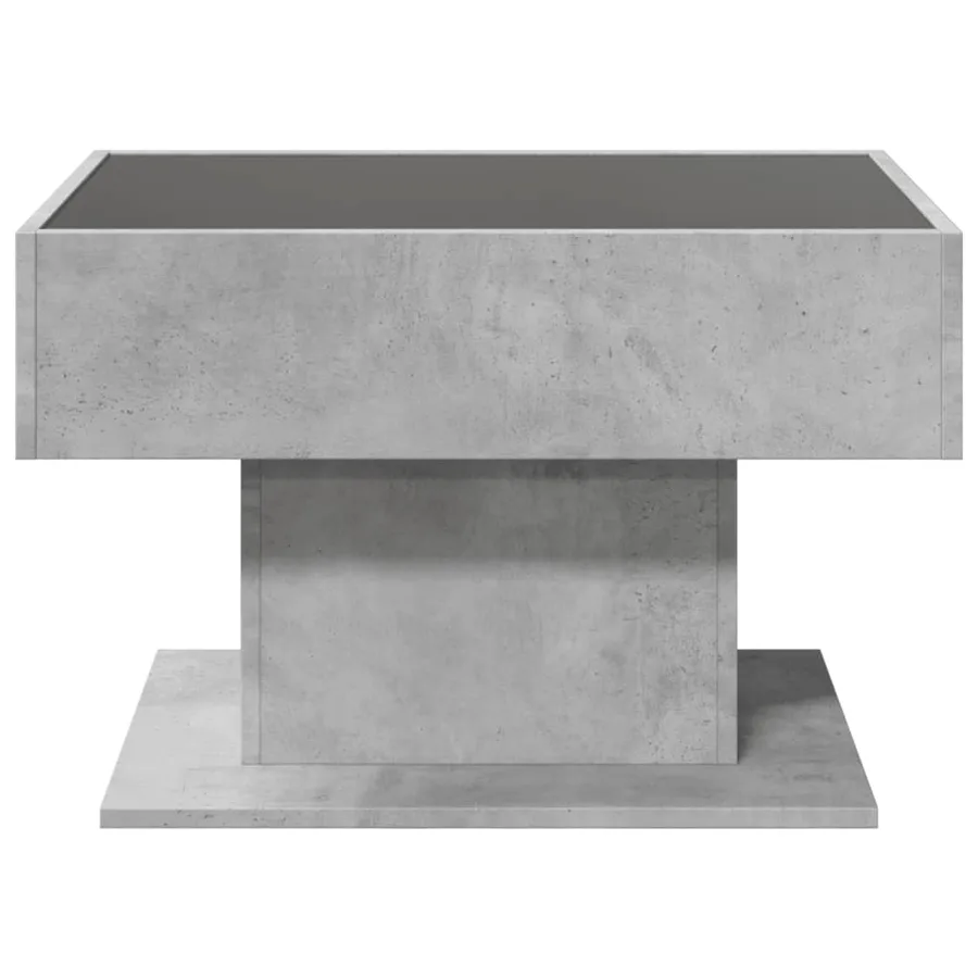Table basse avec LED gris béton 70x50x45 cm bois d'ingénierie - 6