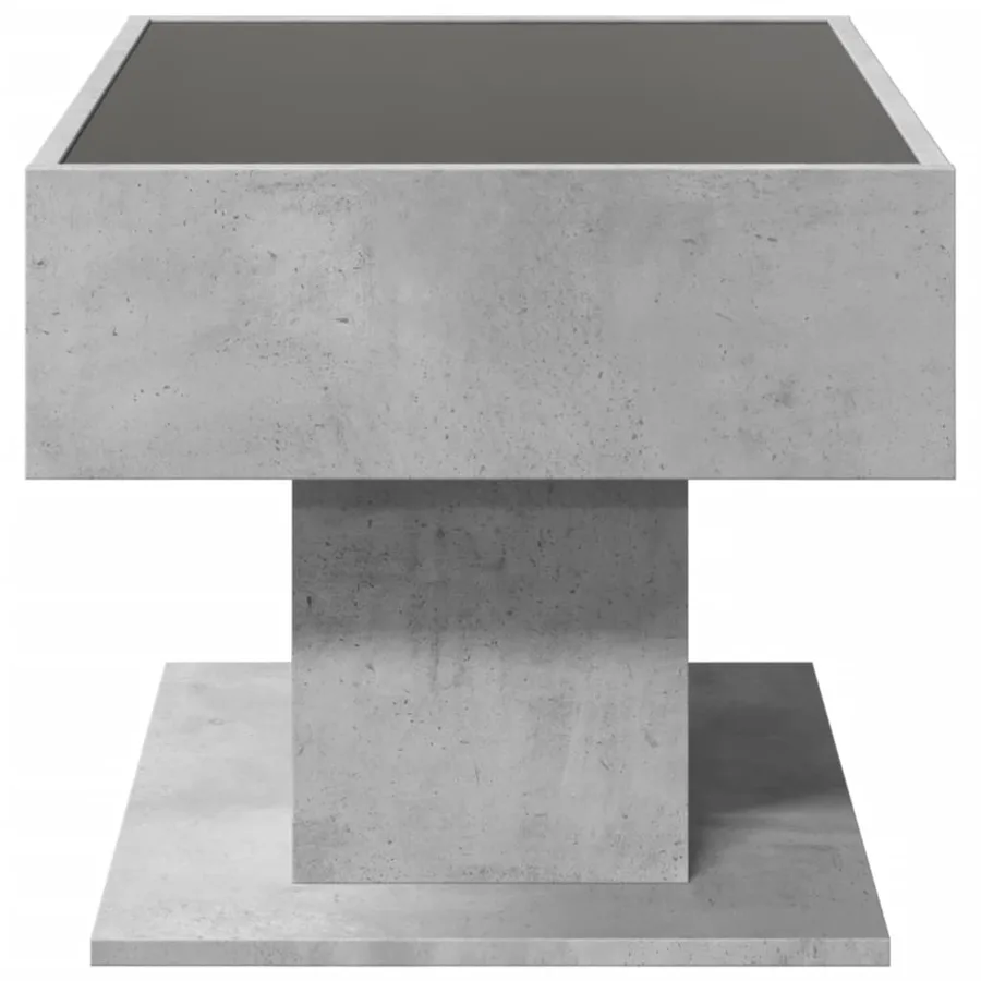 Table basse avec LED gris béton 70x50x45 cm bois d'ingénierie - 7