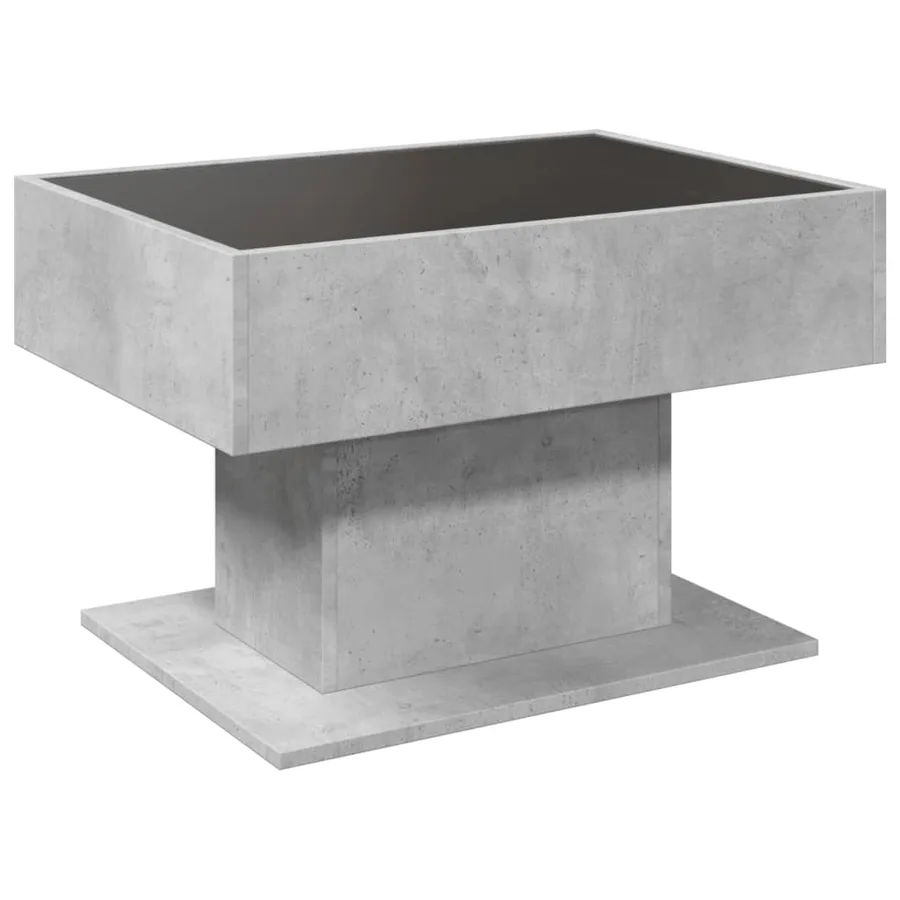 Table basse avec LED gris béton 70x50x45 cm bois d'ingénierie - 8