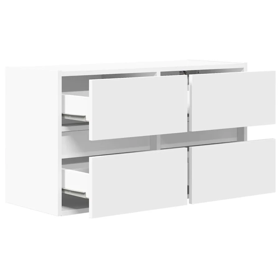 Meuble TV mural avec lumières LED blanc 80x31x45 cm - 9