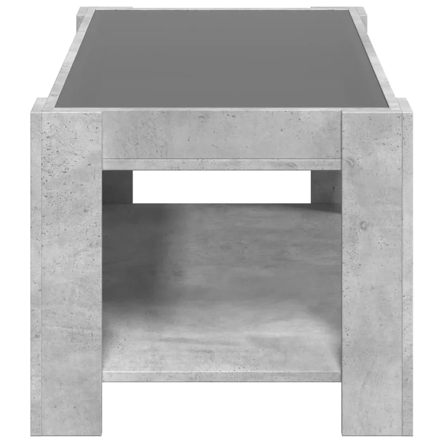 Table basse avec LED gris béton 93x53x45 cm bois d'ingénierie - 7