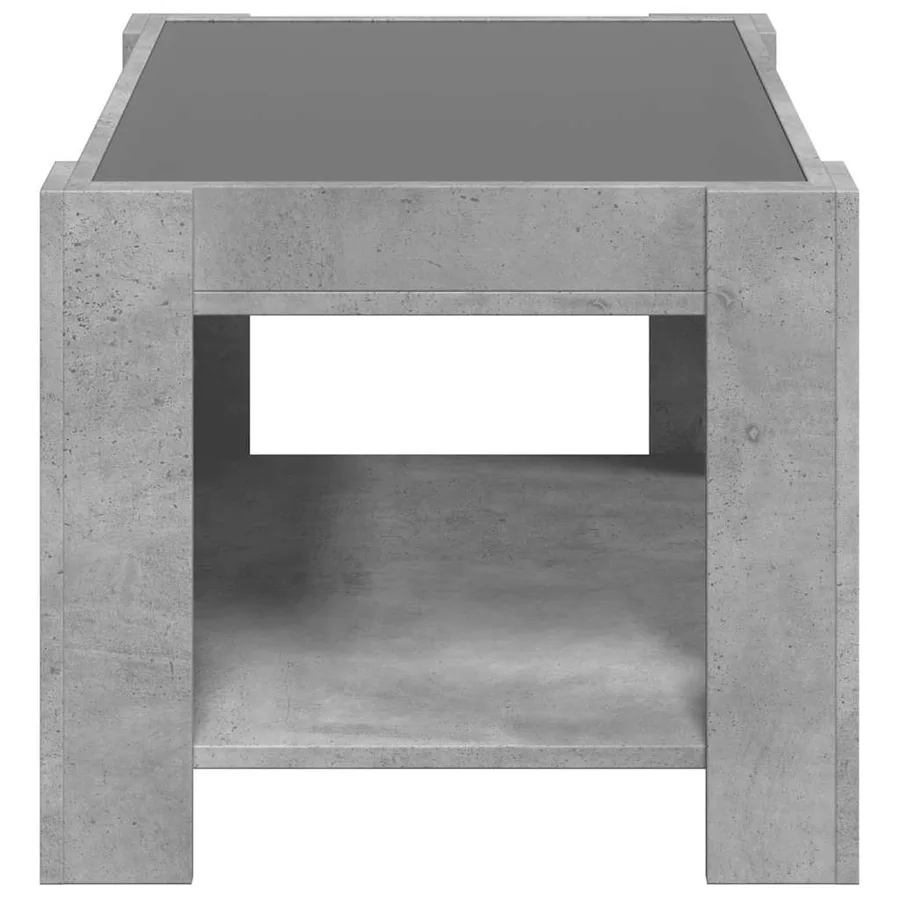 Table basse avec LED gris béton 73x53x45 cm bois d'ingénierie - 7