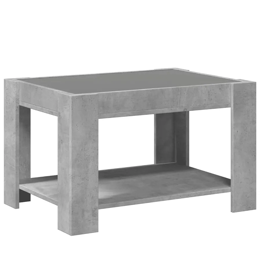 Table basse avec LED gris béton 73x53x45 cm bois d'ingénierie - 8