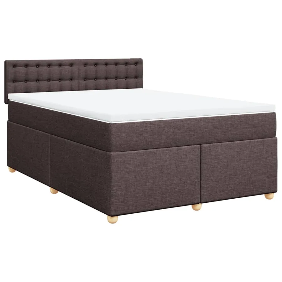 Sommier à lattes de lit avec matelas Marron foncé 140x190 cm - 2