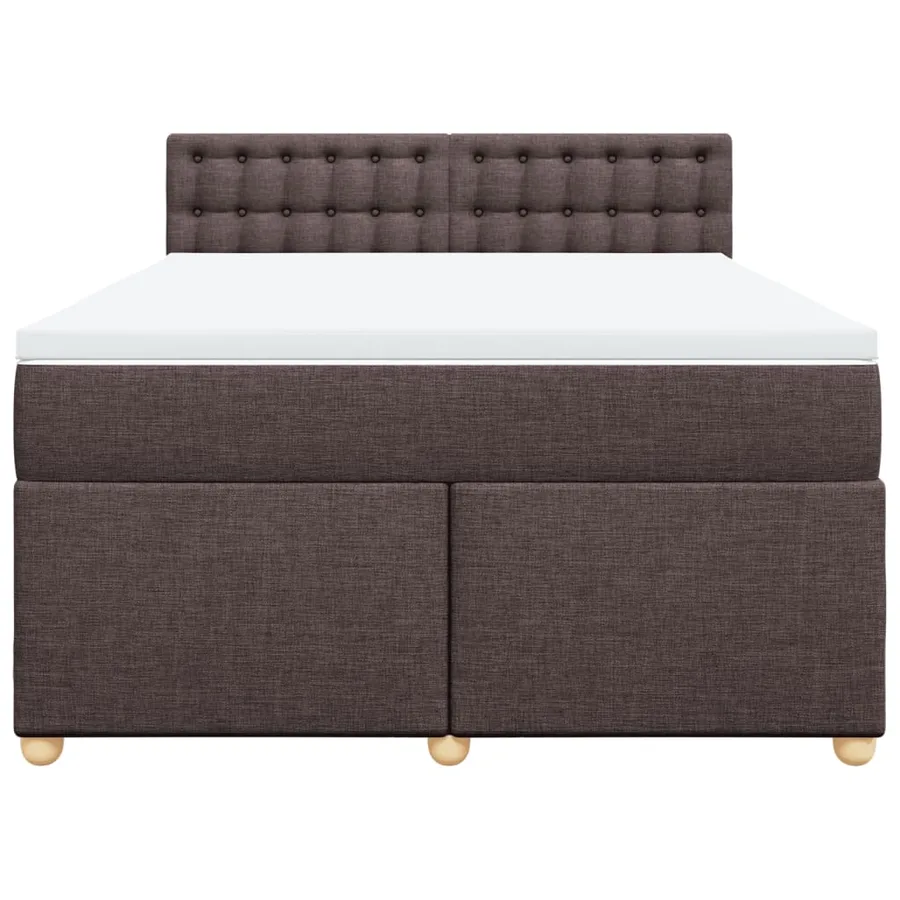 Sommier à lattes de lit avec matelas Marron foncé 140x190 cm - 4