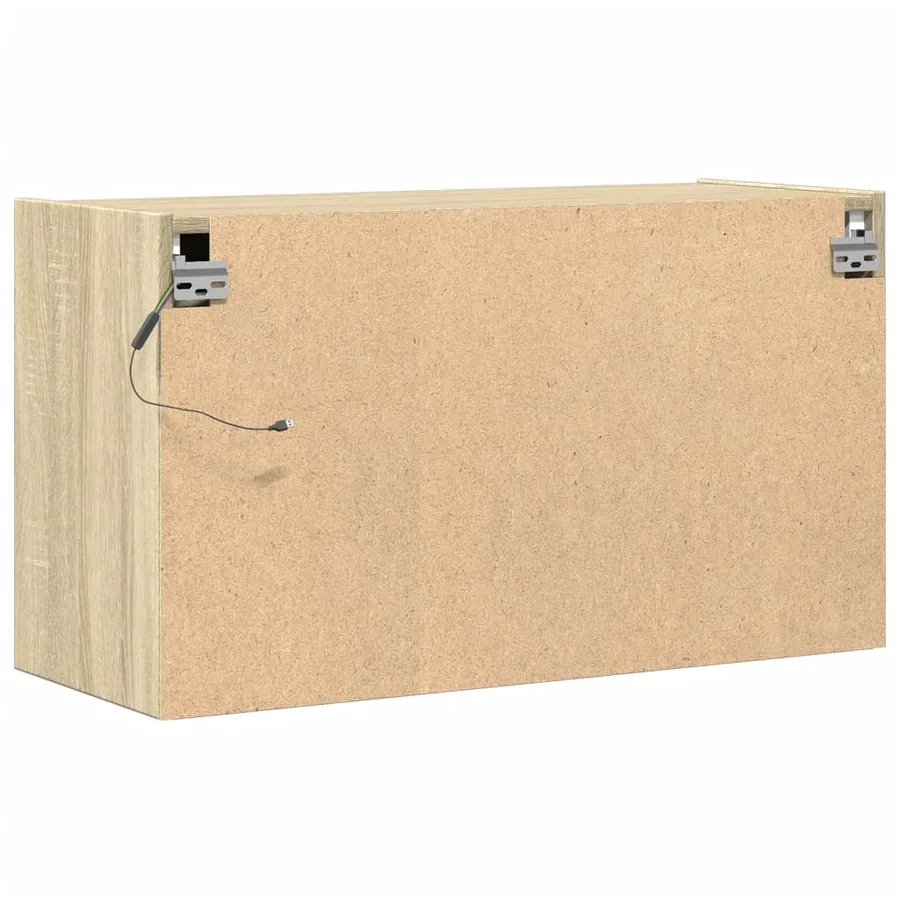 Meuble TV mural avec lumières LED chêne sonoma 80x31x45 cm - 8