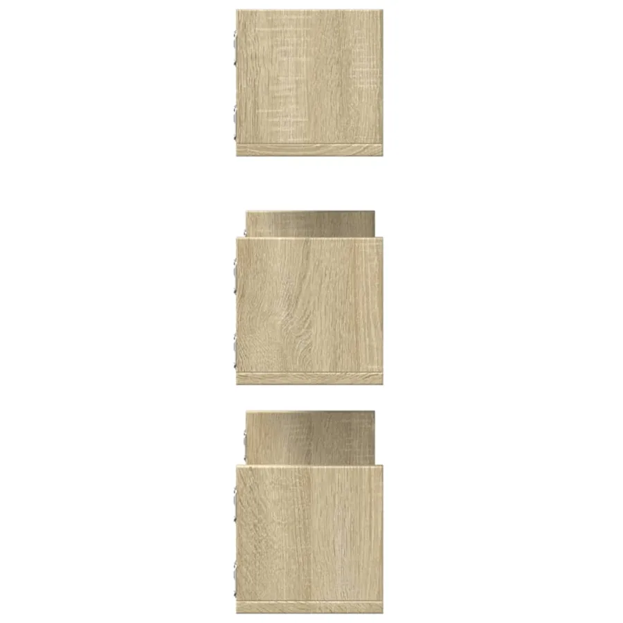 Étagères murales 3pcs chêne sonoma 58x18x18cm bois d'ingénierie - 5