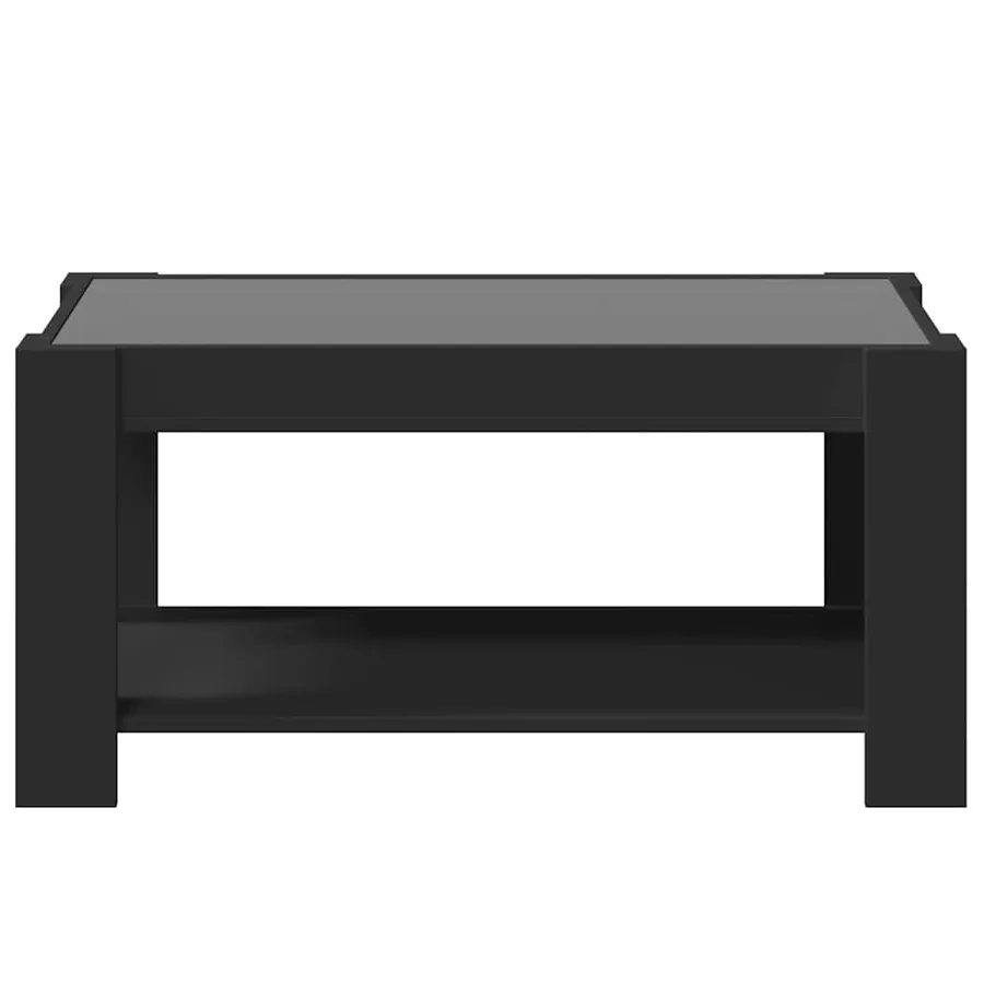 Table basse avec LED noir 93x53x45 cm bois d'ingénierie - 6