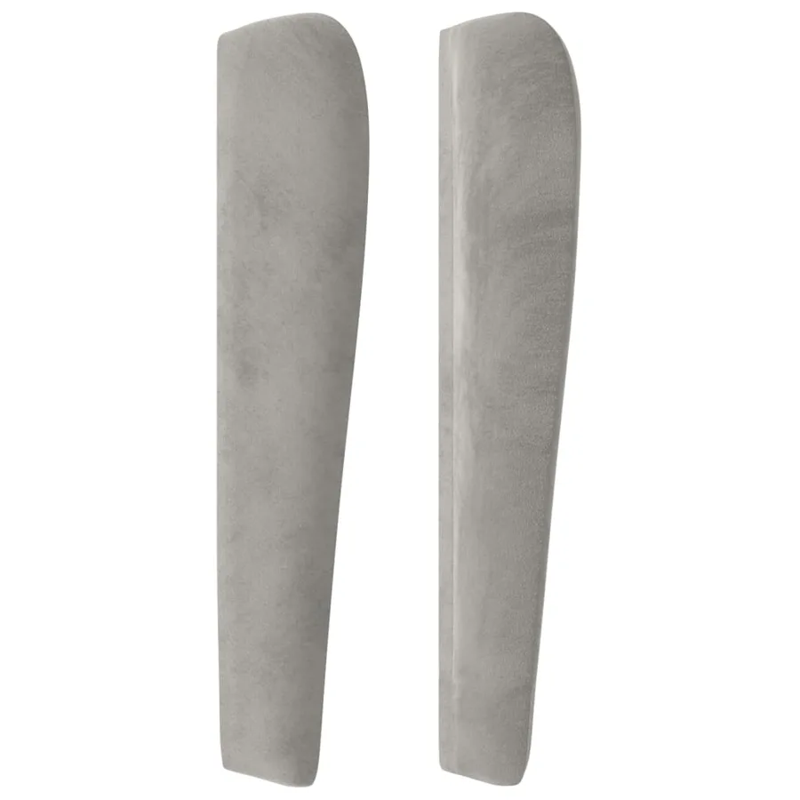 Tête de lit avec oreilles Gris clair 203x23x118/128 cm Velours - 4
