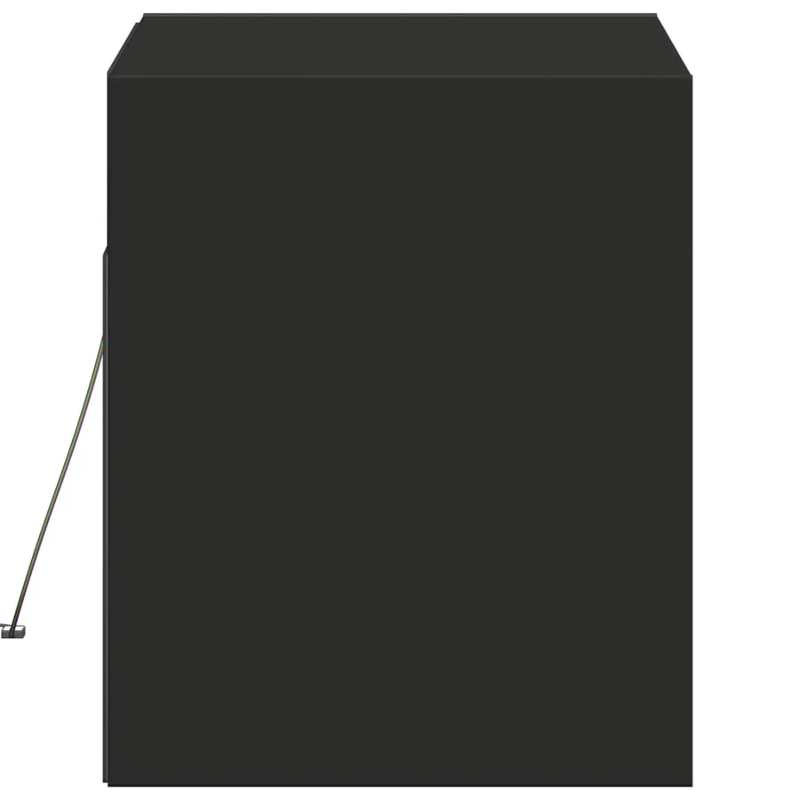 Meuble TV mural avec lumières LED noir 80x31x35 cm - 7