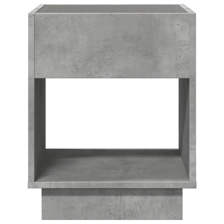 Table de chevet avec LED infini gris béton 40x40x50 cm - 6