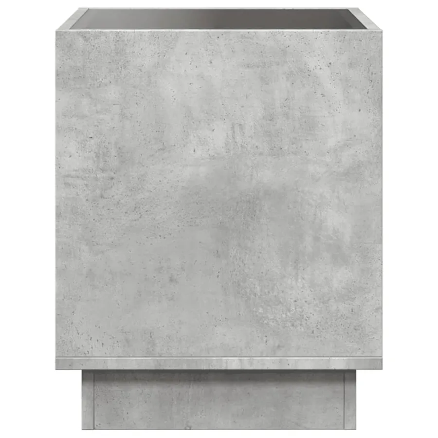 Table de chevet avec LED infini gris béton 40x40x50 cm - 7