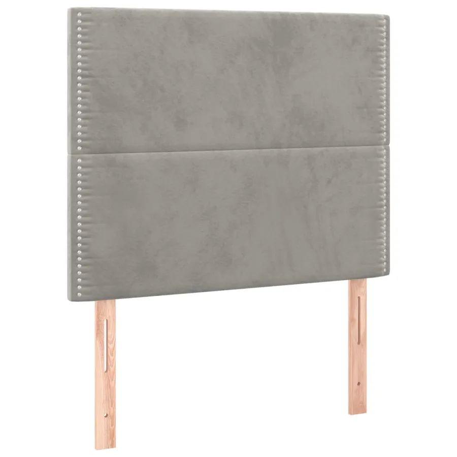 Tête de lit à LED Gris clair 100x5x118/128 cm Velours - 4