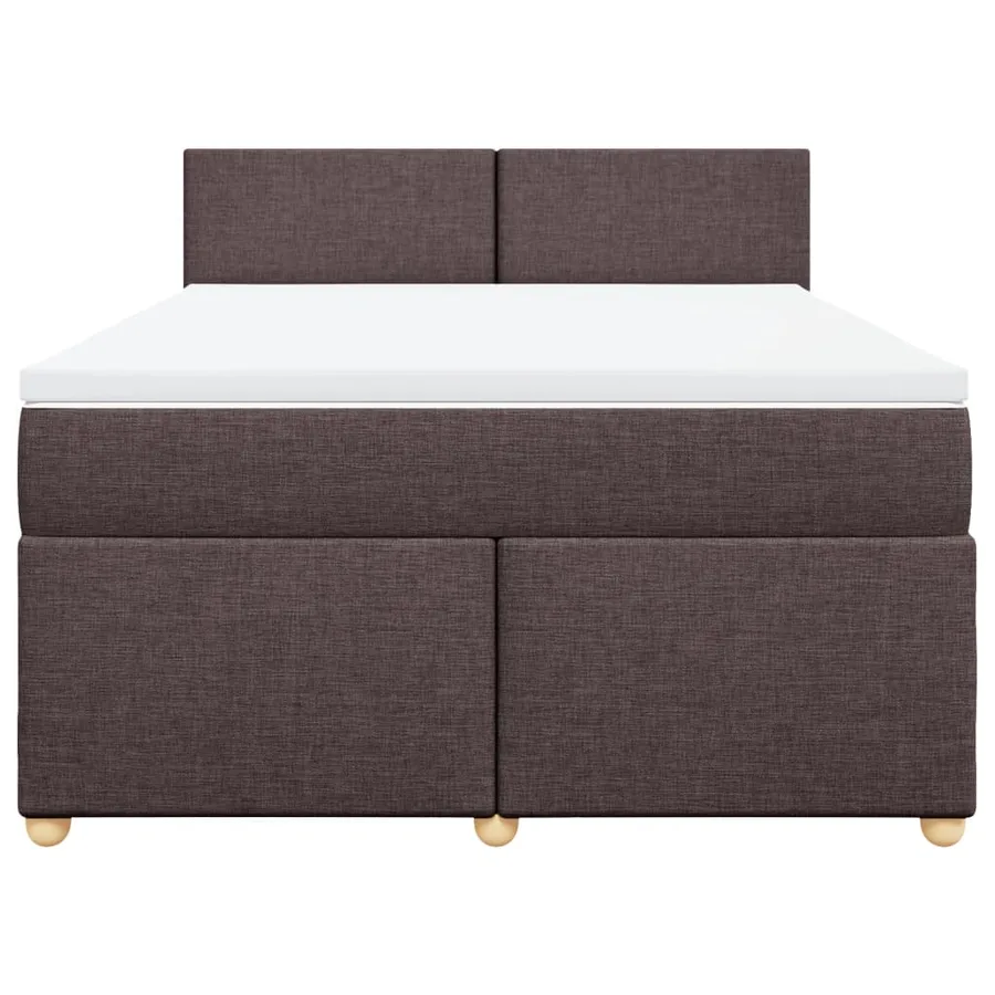 Sommier à lattes de lit avec matelas Marron foncé 140x190 cm - 4