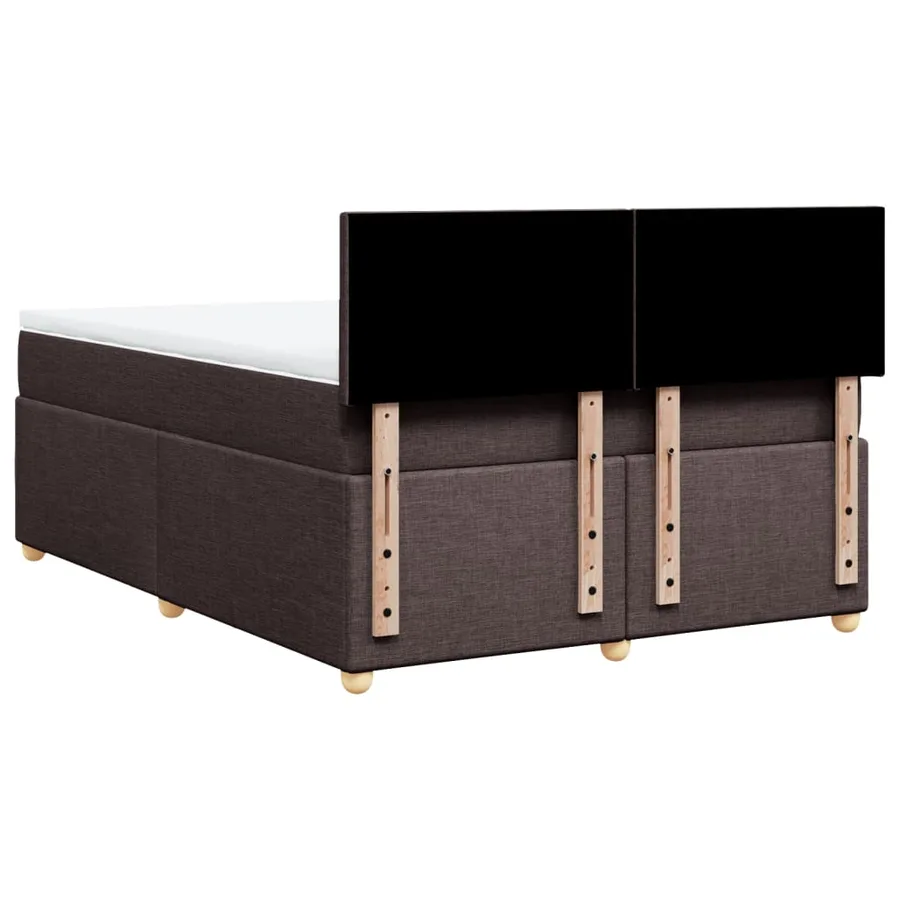 Sommier à lattes de lit avec matelas Marron foncé 140x190 cm - 6