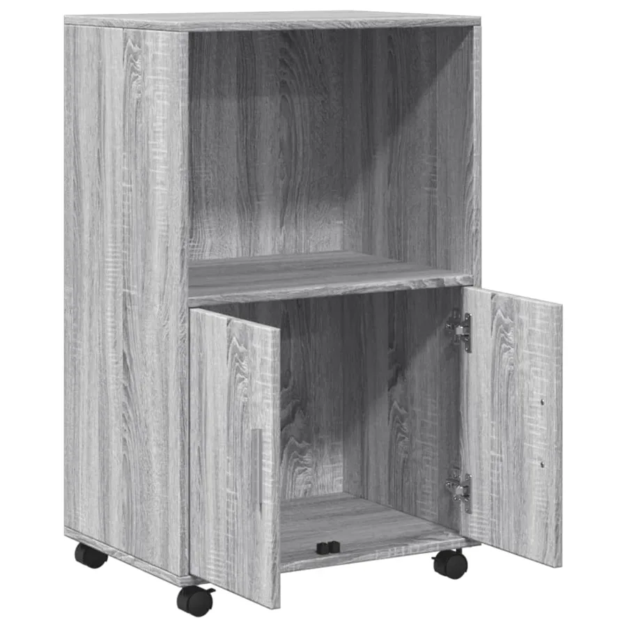 Armoire à roulettes sonoma gris 55x40x91 cm bois d'ingénierie - 7