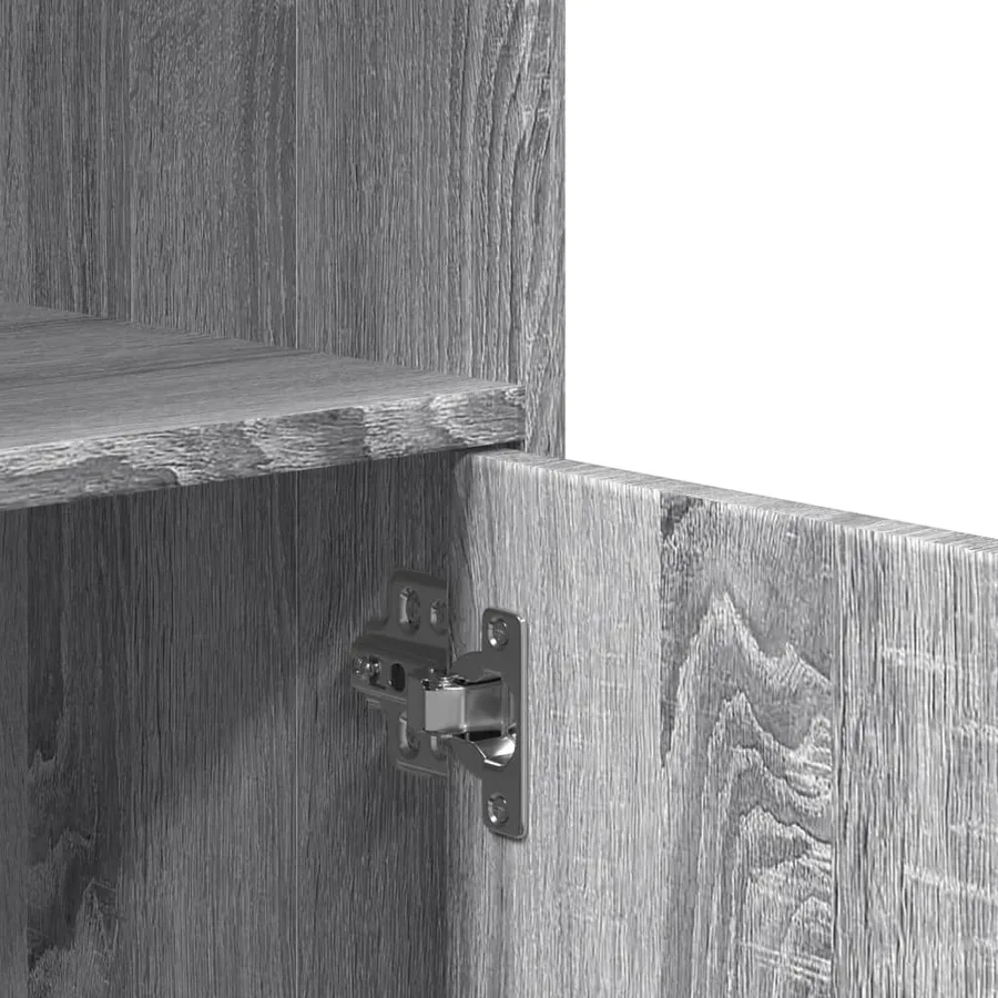 Armoire à roulettes sonoma gris 55x40x91 cm bois d'ingénierie - 8