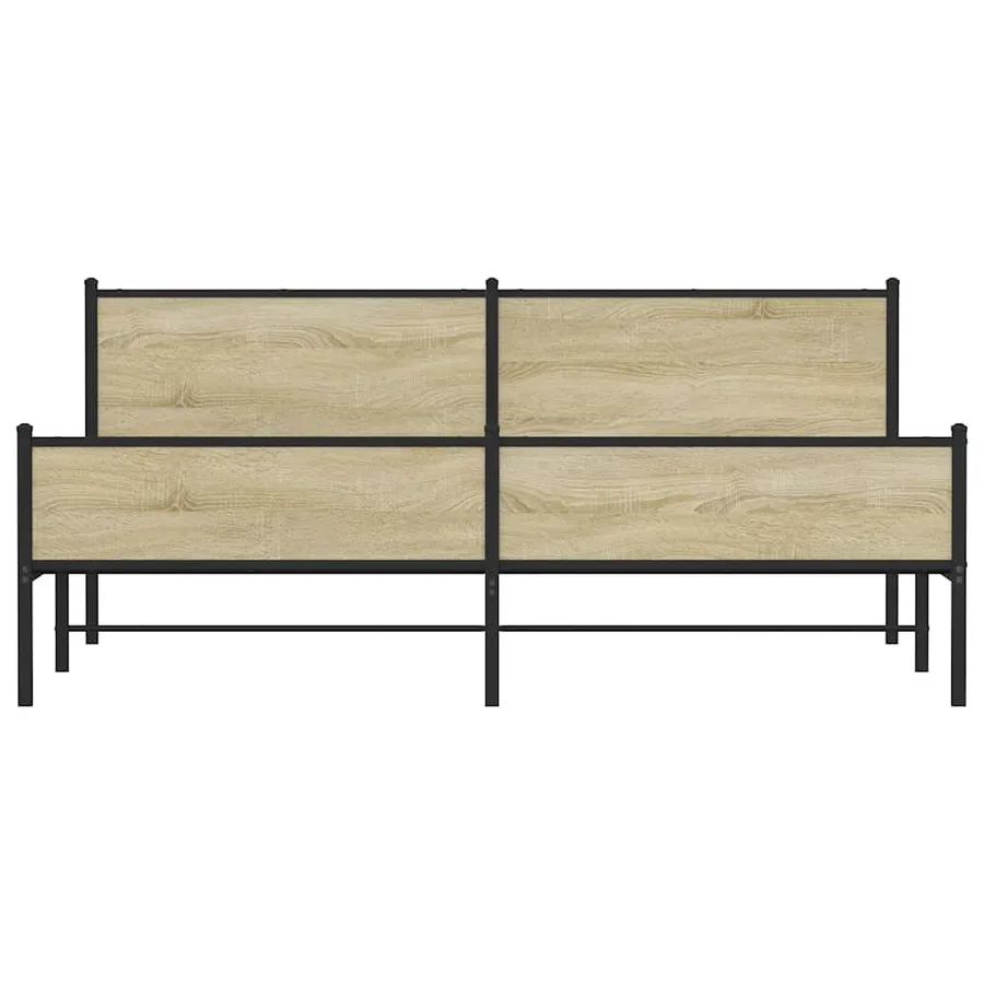 Cadre de lit en métal sans matelas chêne sonoma 193x203 cm - 5