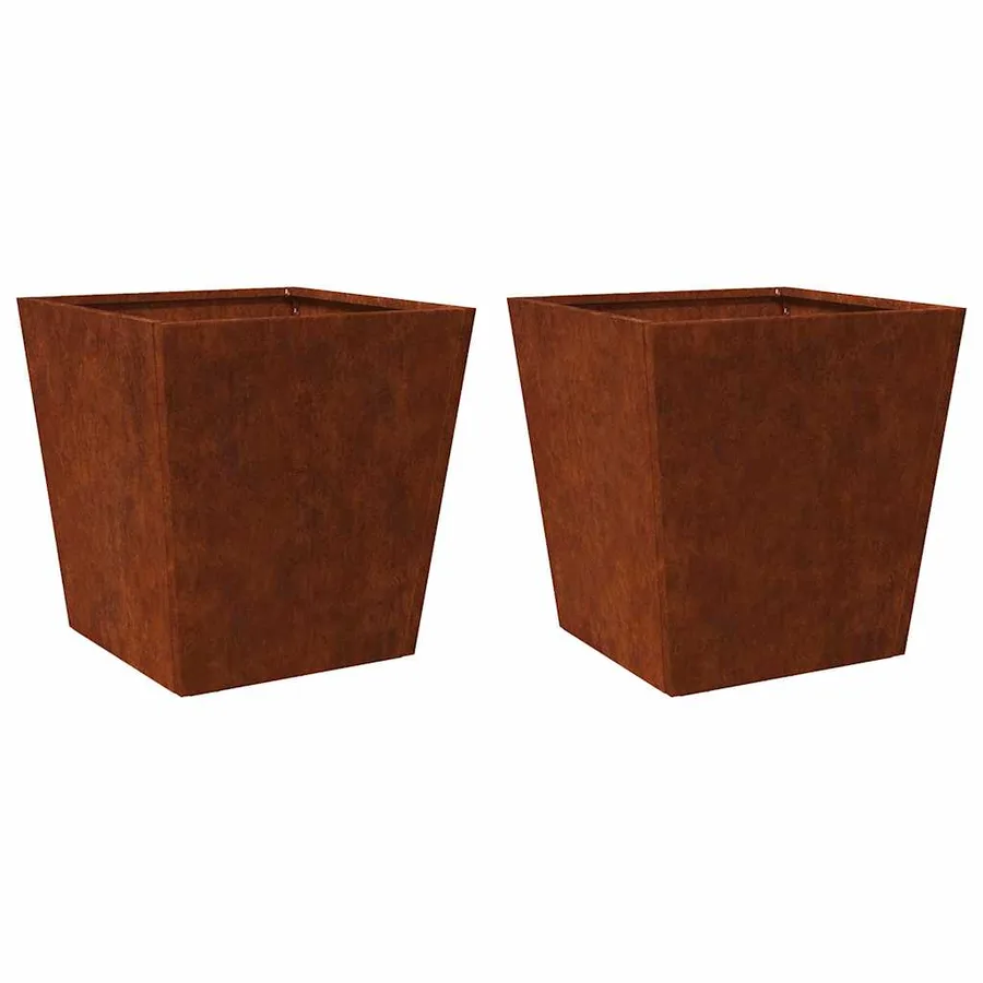 Jardinières 2 pcs 50x50x50 cm acier résistant aux intempéries - 2