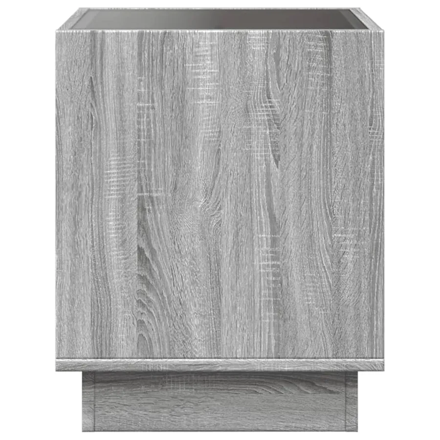 Table de chevet avec LED infini sonoma gris 40x40x50 cm - 7
