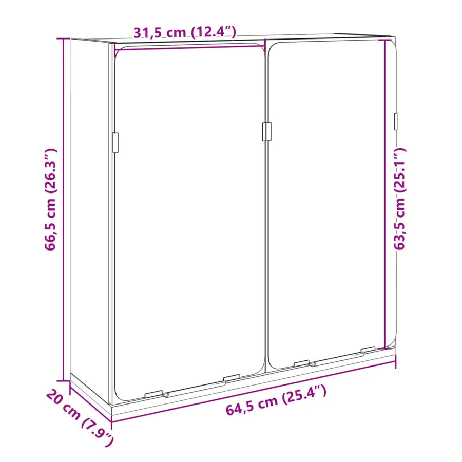 Armoire de salle de bain à miroir chêne sonoma bois ingénierie - 10