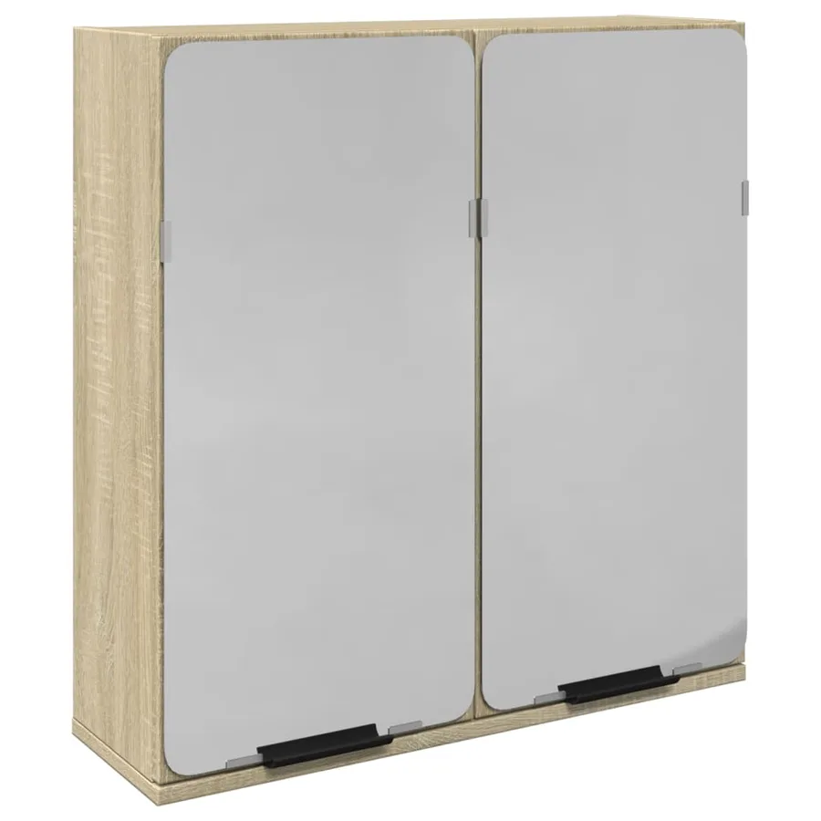 Armoire de salle de bain à miroir chêne sonoma bois ingénierie - 2
