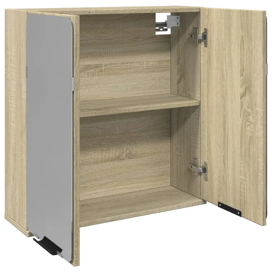 Armoire de salle de bain à miroir chêne sonoma bois ingénierie - 4