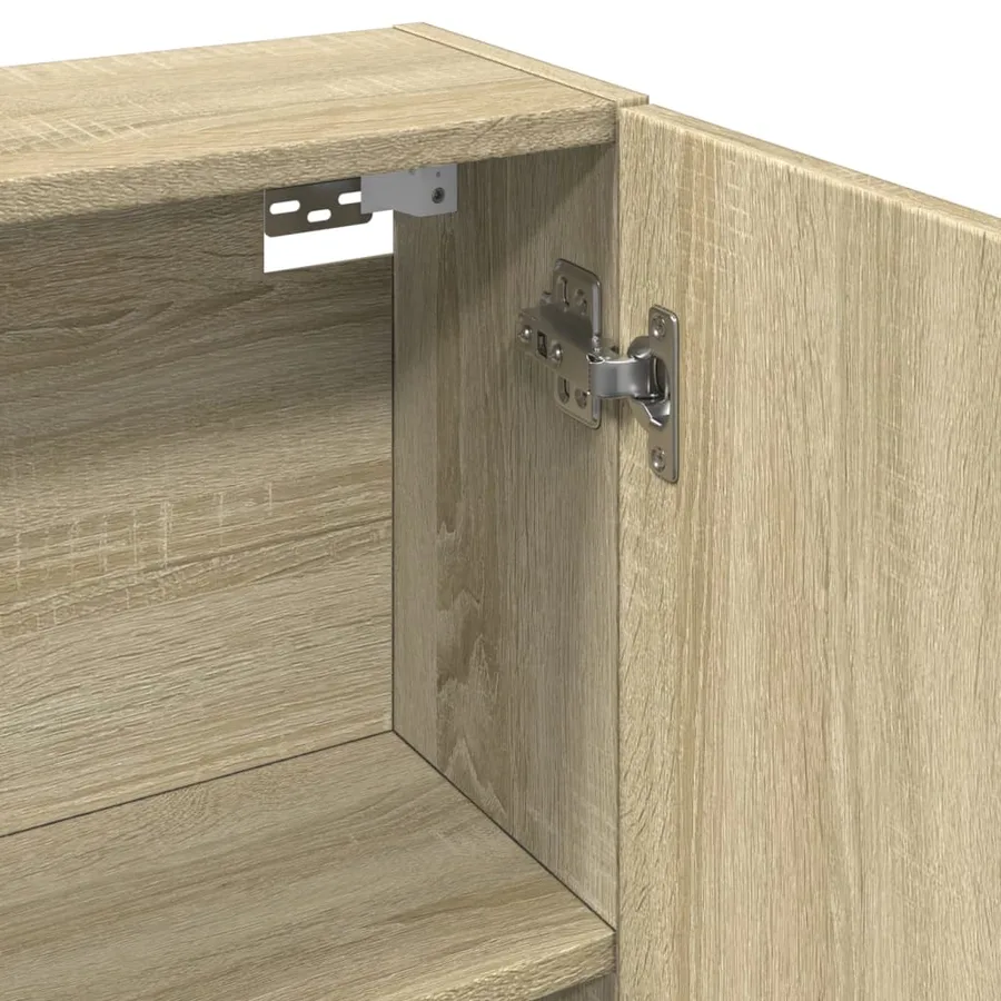 Armoire de salle de bain à miroir chêne sonoma bois ingénierie - 7