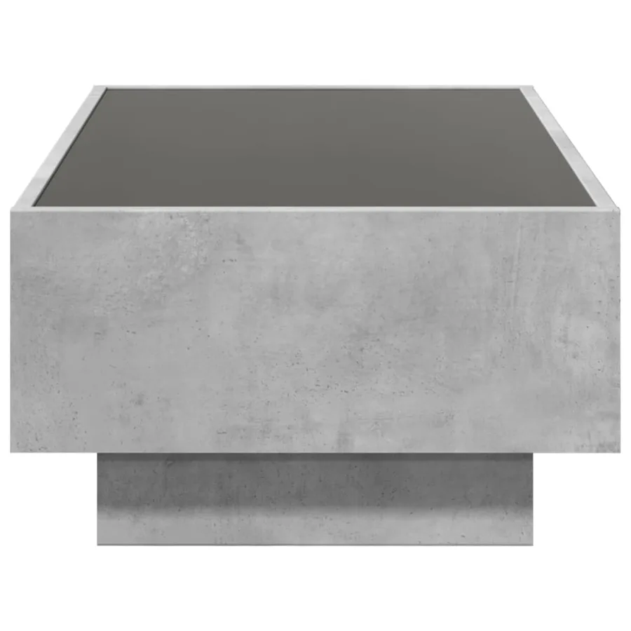 Table basse avec LED gris béton 90x50x30 cm bois d'ingénierie - 7