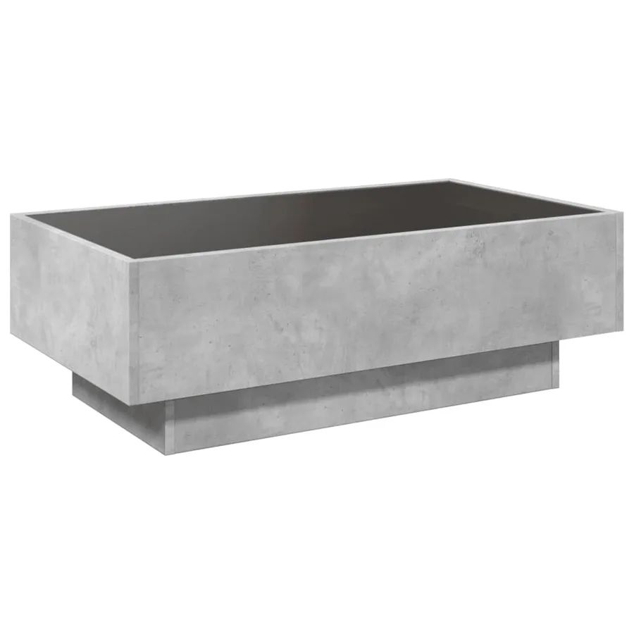 Table basse avec LED gris béton 90x50x30 cm bois d'ingénierie - 8