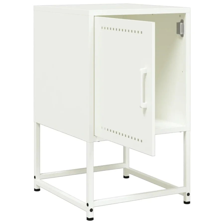 Tables de chevet 2 pcs blanc 36x39x60,5 cm acier - 10