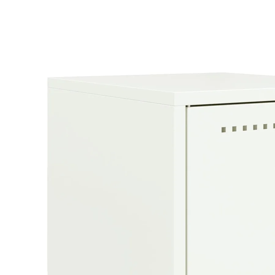 Tables de chevet 2 pcs blanc 36x39x60,5 cm acier - 11