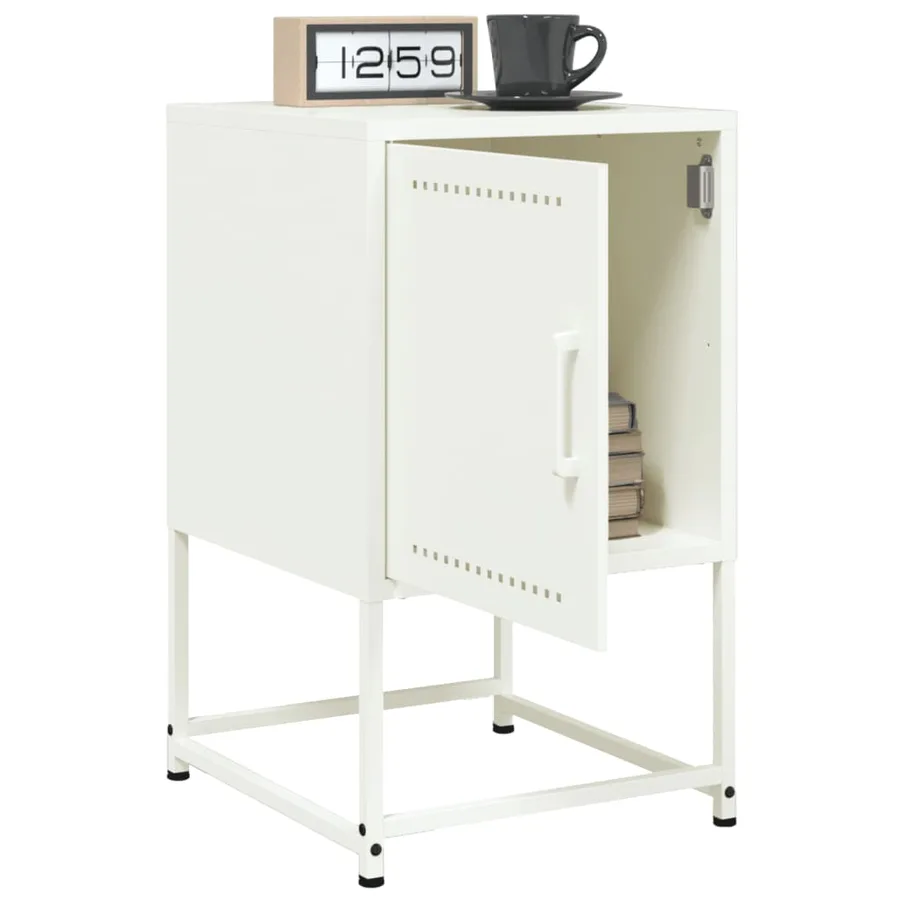 Tables de chevet 2 pcs blanc 36x39x60,5 cm acier - 4