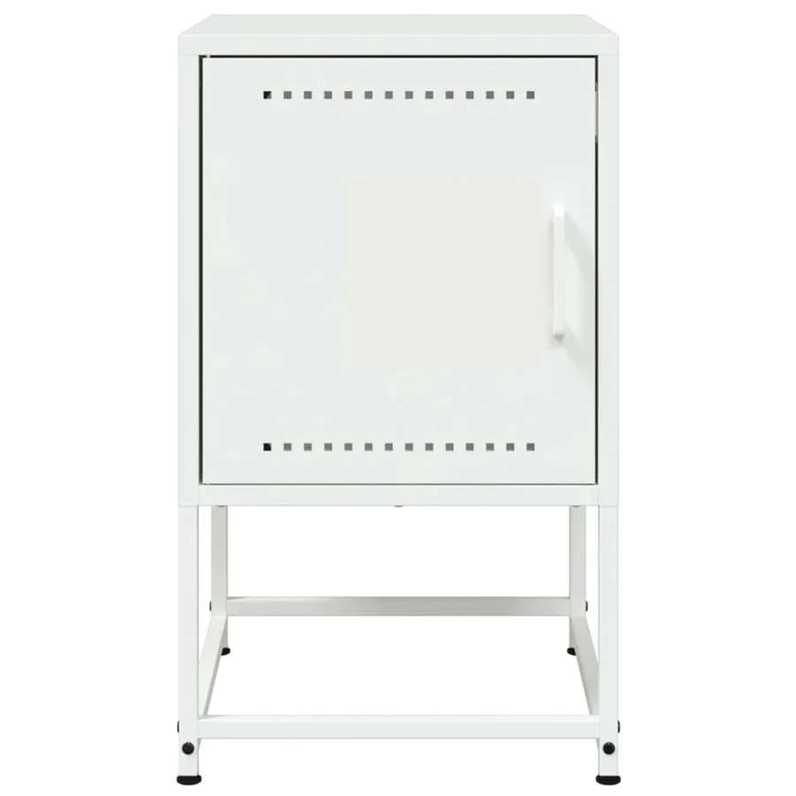 Tables de chevet 2 pcs blanc 36x39x60,5 cm acier - 5