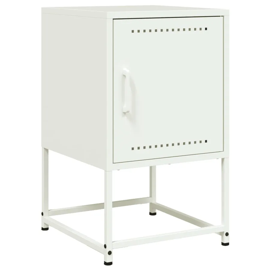 Tables de chevet 2 pcs blanc 36x39x60,5 cm acier - 6