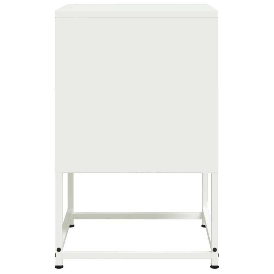 Tables de chevet 2 pcs blanc 36x39x60,5 cm acier - 7