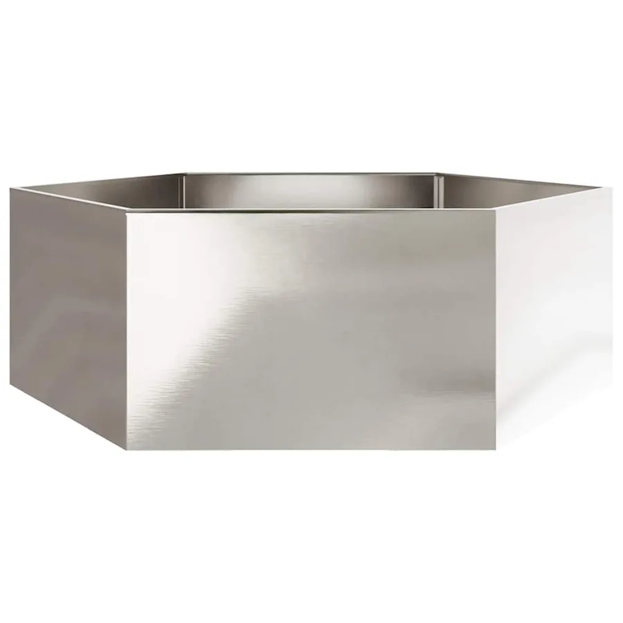 Jardinière hexagone 138x120x45 cm acier inoxydable - 4