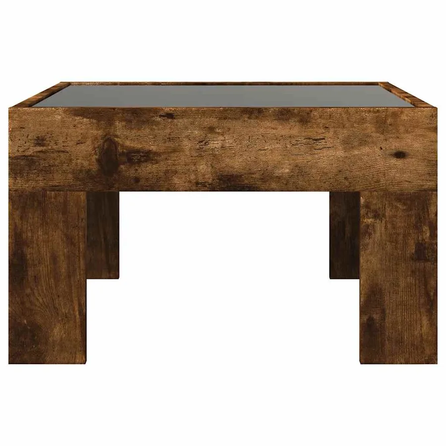 Table basse avec LED infini chêne fumé 50x50x30 cm - 6