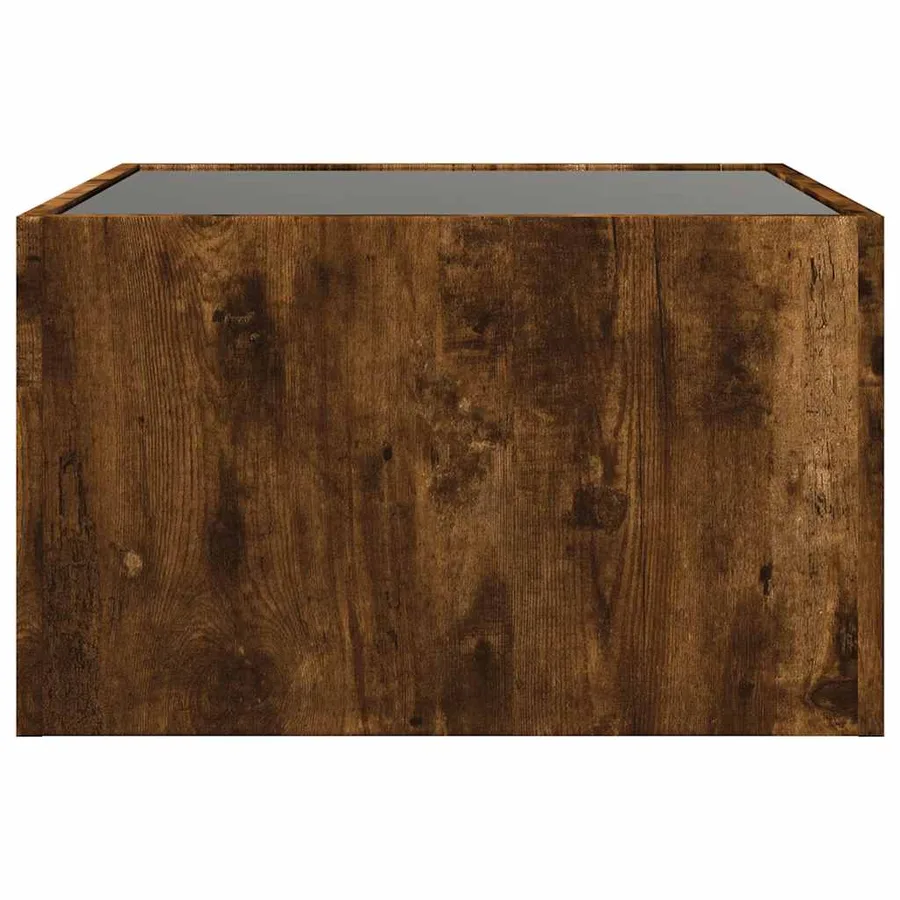 Table basse avec LED infini chêne fumé 50x50x30 cm - 7