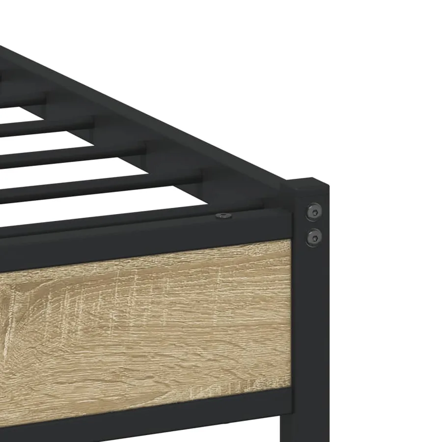 Cadre de lit en métal sans matelas chêne sonoma 90x190 cm - 8