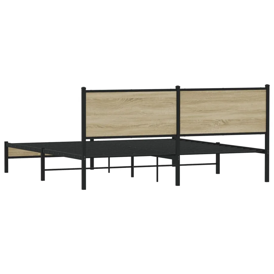 Cadre de lit en métal sans matelas chêne sonoma 180x200 cm - 7