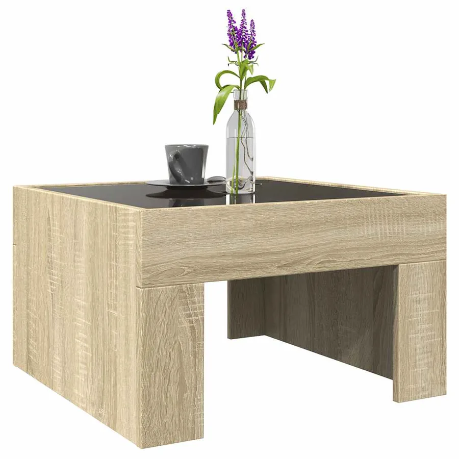 Table basse avec LED infini chêne sonoma 50x50x30 cm - 5