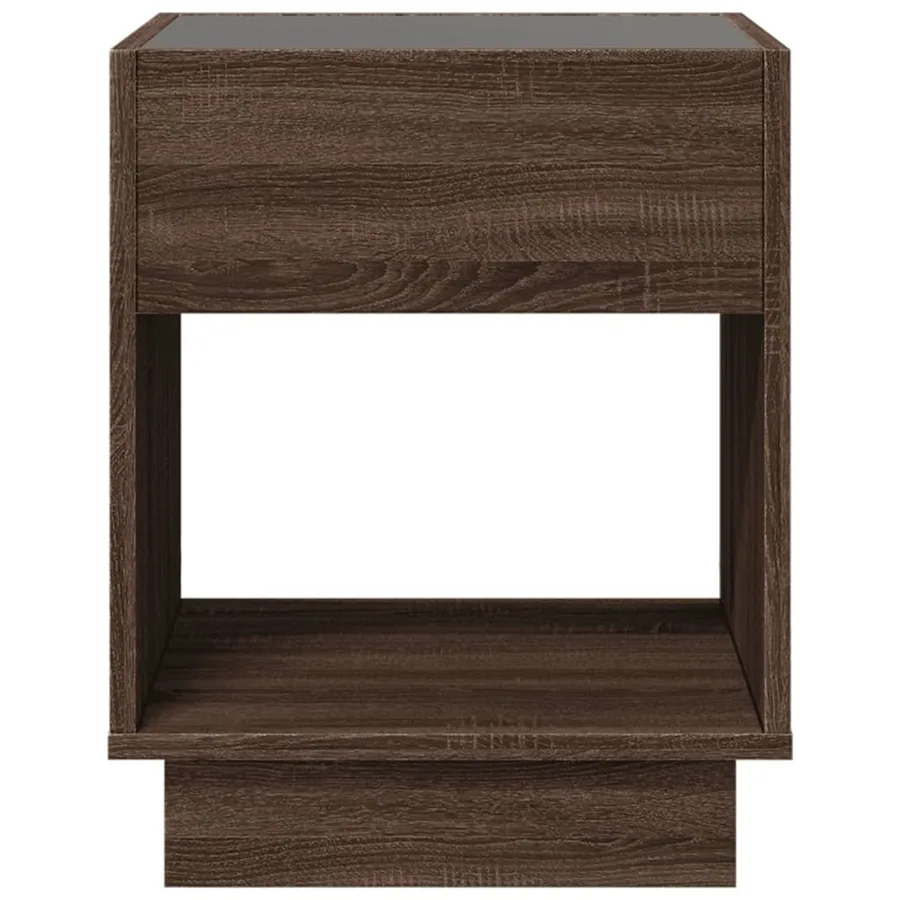 Table basse avec LED infini chêne marron 40x40x50 cm - 6