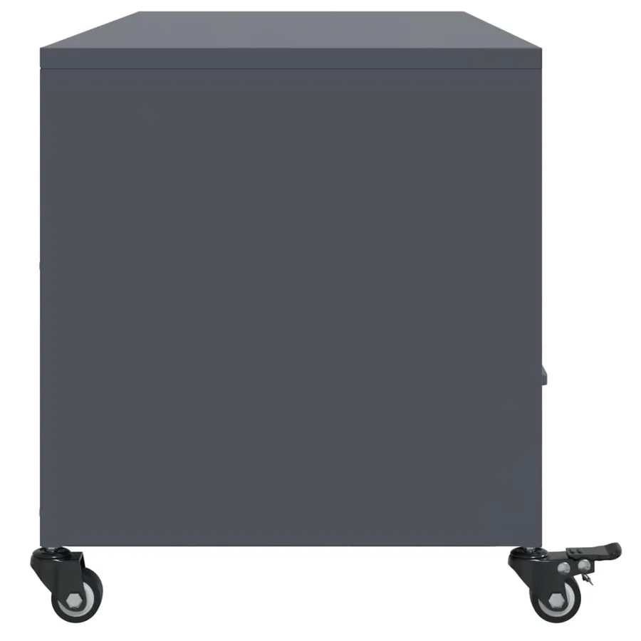 Meuble TV anthracite 100,5x39x43,5 cm acier - 7