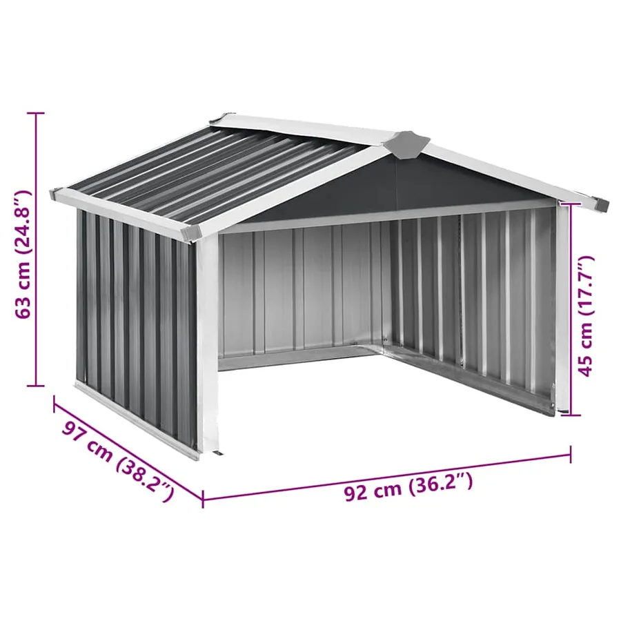 Robot Mower Garage 92x97x63 cm Galvanised Steel Anthracite - 9