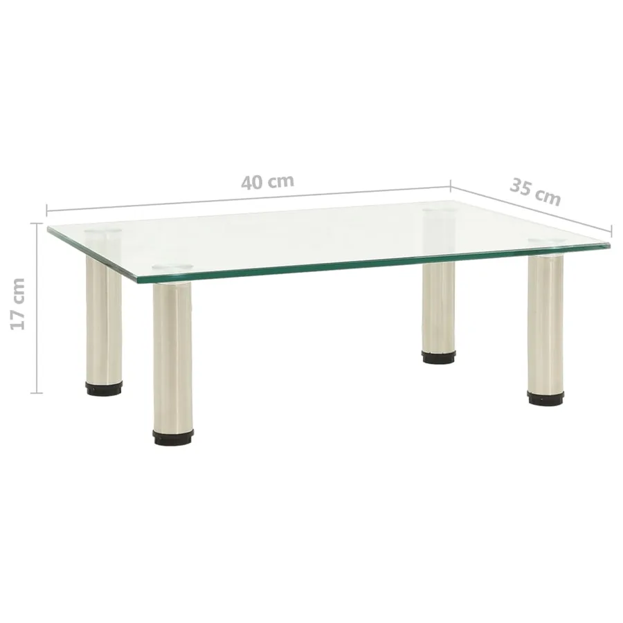 Meuble TV Transparent 40x35x17 cm Verre trempé - 5