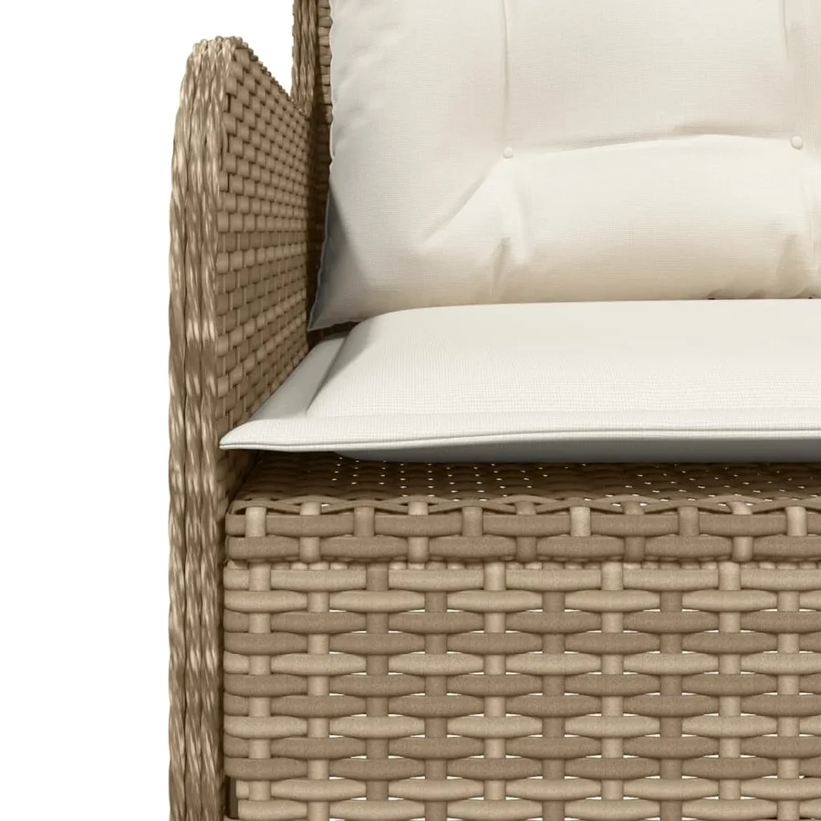 Salon de jardin avec coussins 2 pcs beige résine tressée - 7