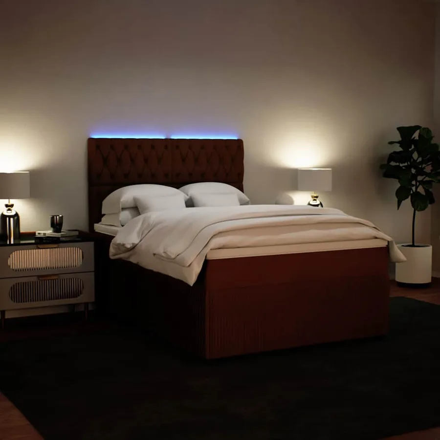 Sommier à lattes de lit avec matelas Rose 140x200 cm Velours - 4